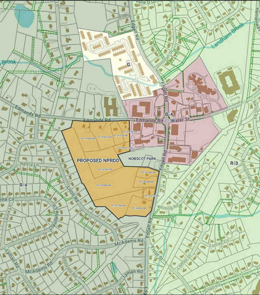 Map showing the proposed new zoning overlay district